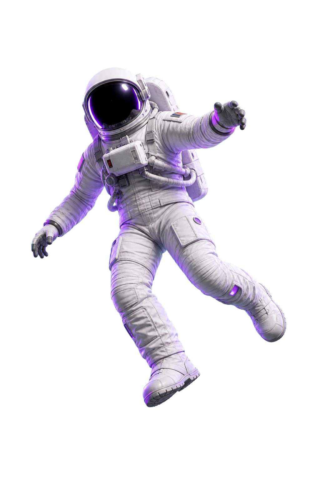 Astronauta flutuando em frente a planeta roxo no banner da KOLO Digital
